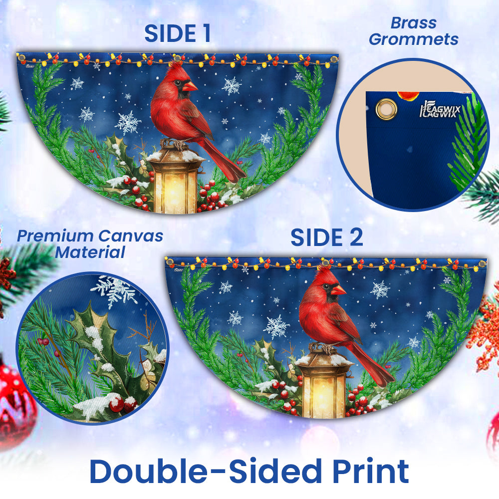 Cardinal Bird And Lantern Christmas Non-Pleated Fan Flag TQN3925FL