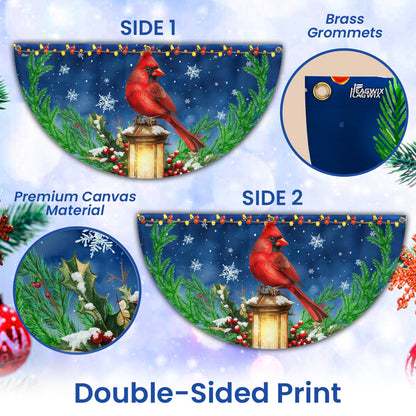 Cardinal Bird And Lantern Christmas Non-Pleated Fan Flag TQN3925FL