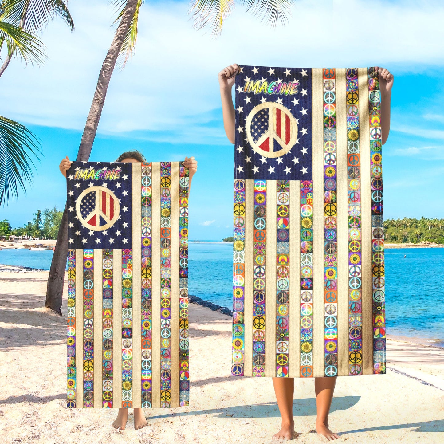 Peace Sign Hippie Beach Towel MLN5762LTH