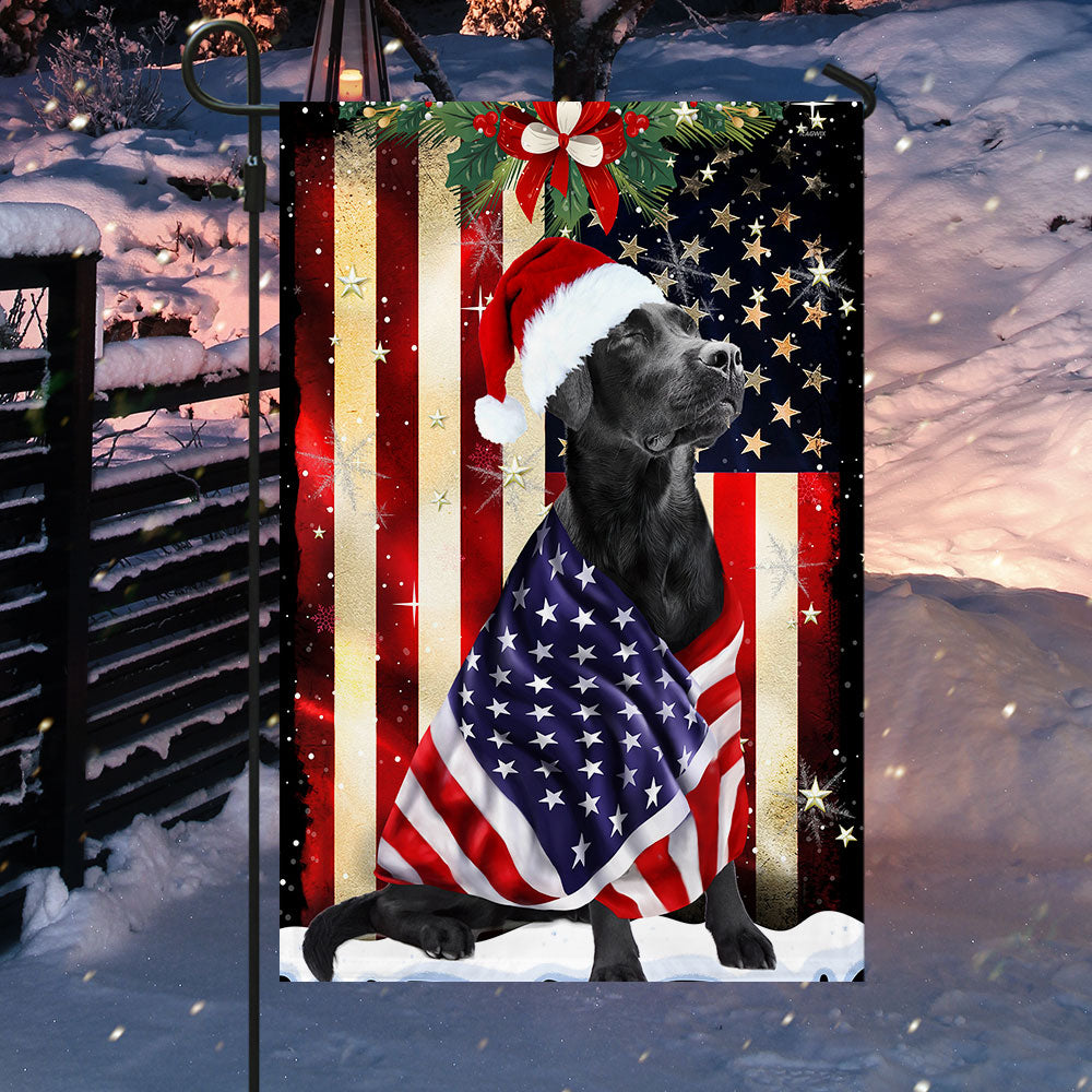 Black Labrador Retriever Flag Merry Christmas ANL285Fv5