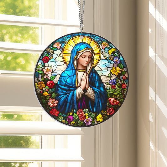 Blessed Virgin Mary Acrylic Suncatcher Hanging Sign VTM976AS