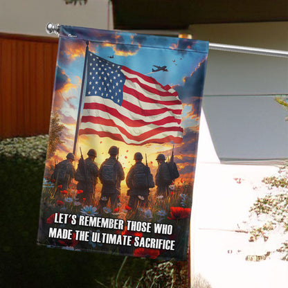 Memorial Day Army Poppy Flowers Flag THR81LPN