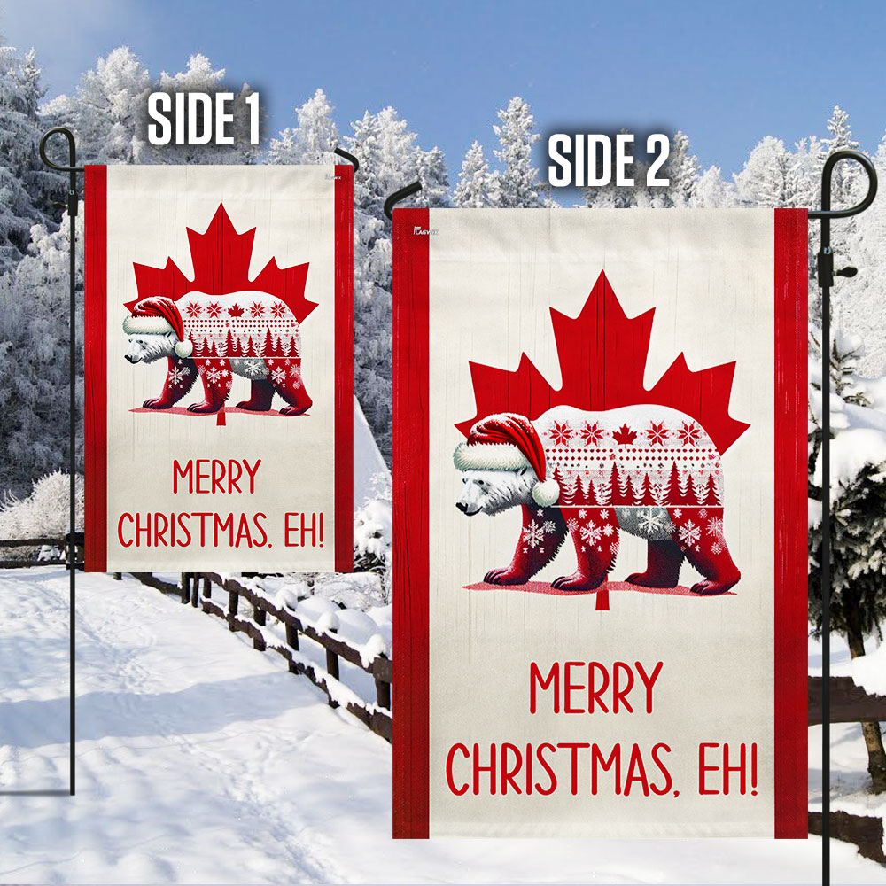 Bear Christmas Canadian Flag TQN2076F