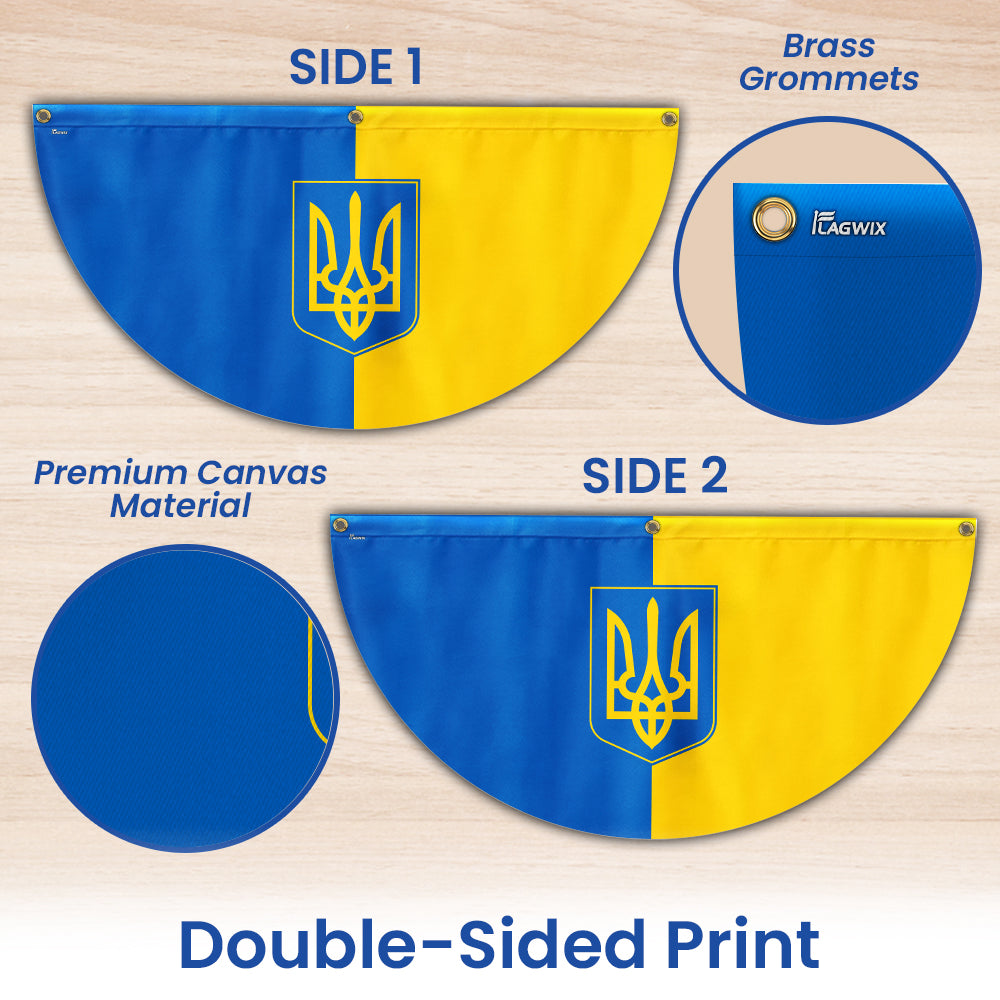 Stand With Ukraine Support Ukraine Non-Pleated Fan Flag TQN4934NTH