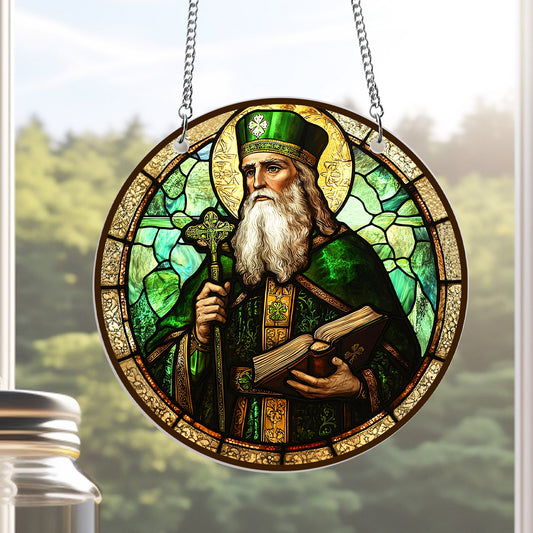 Saint Patrick St. Patrick's Day Suncatcher Acrylic Hanging Sign MLN5009AS