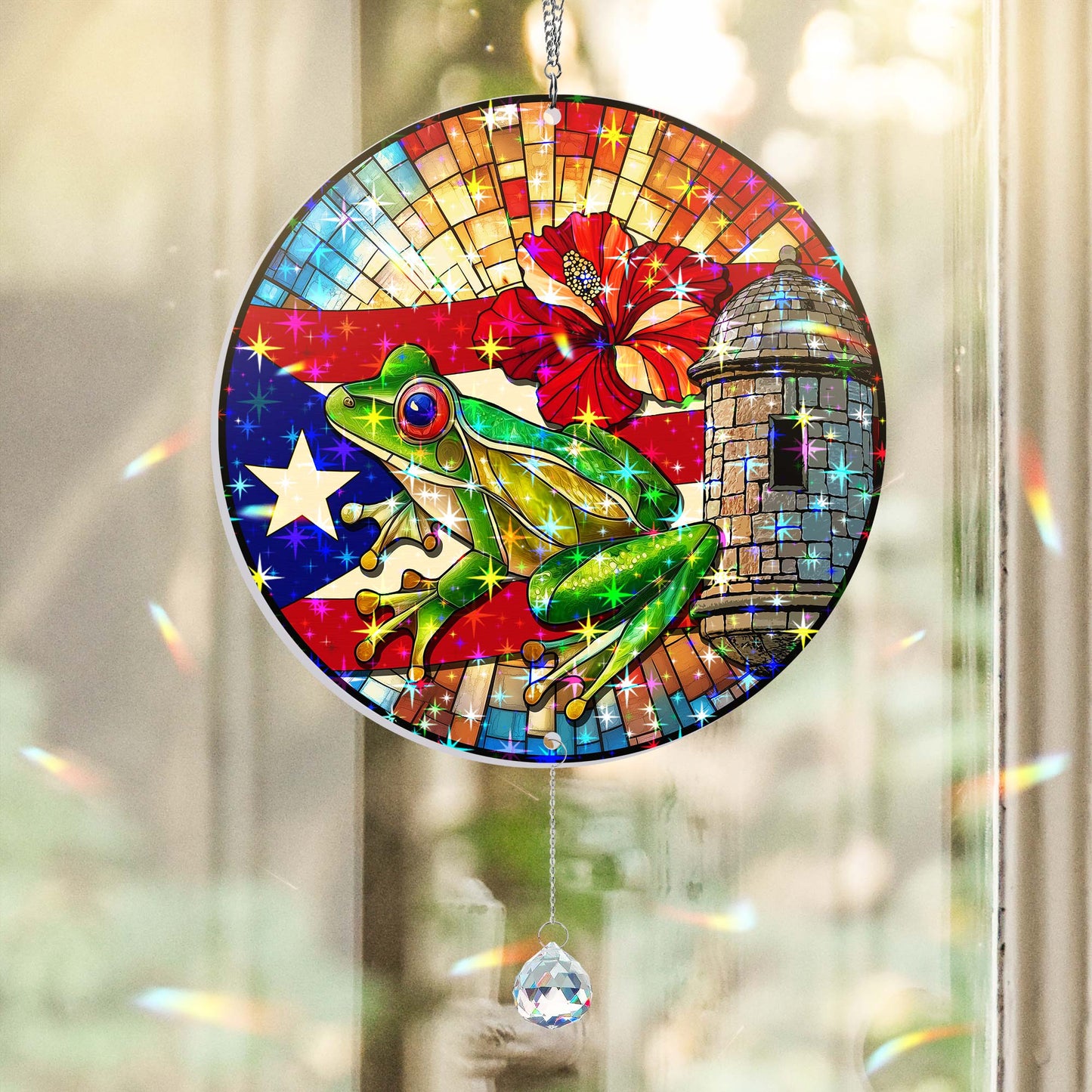 Puerto Rico Hologram Window Hanging VTM1519NGT