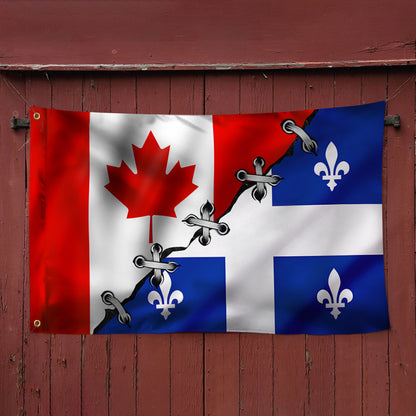 Canadian Quebec Grommet Flag QNN196GFv1