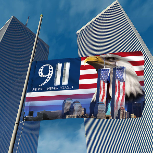 911 Grommet Flag We Will Never Forget 911 Patriot Day BNN406GFv1