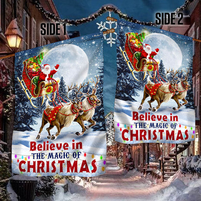 Believe In The Magic Of Christmas Santa's Sleigh Flag TQN1847F