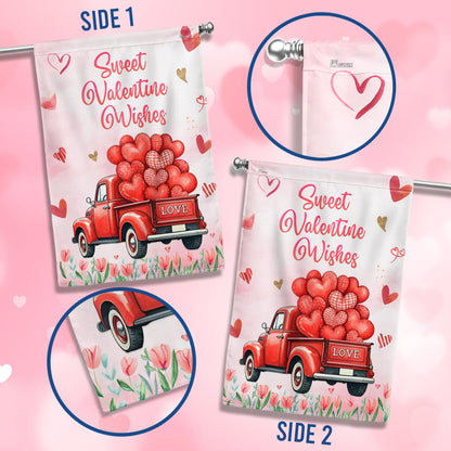 Sweet Valentine Wishes Happy Valentine's Day Flag VTM943F