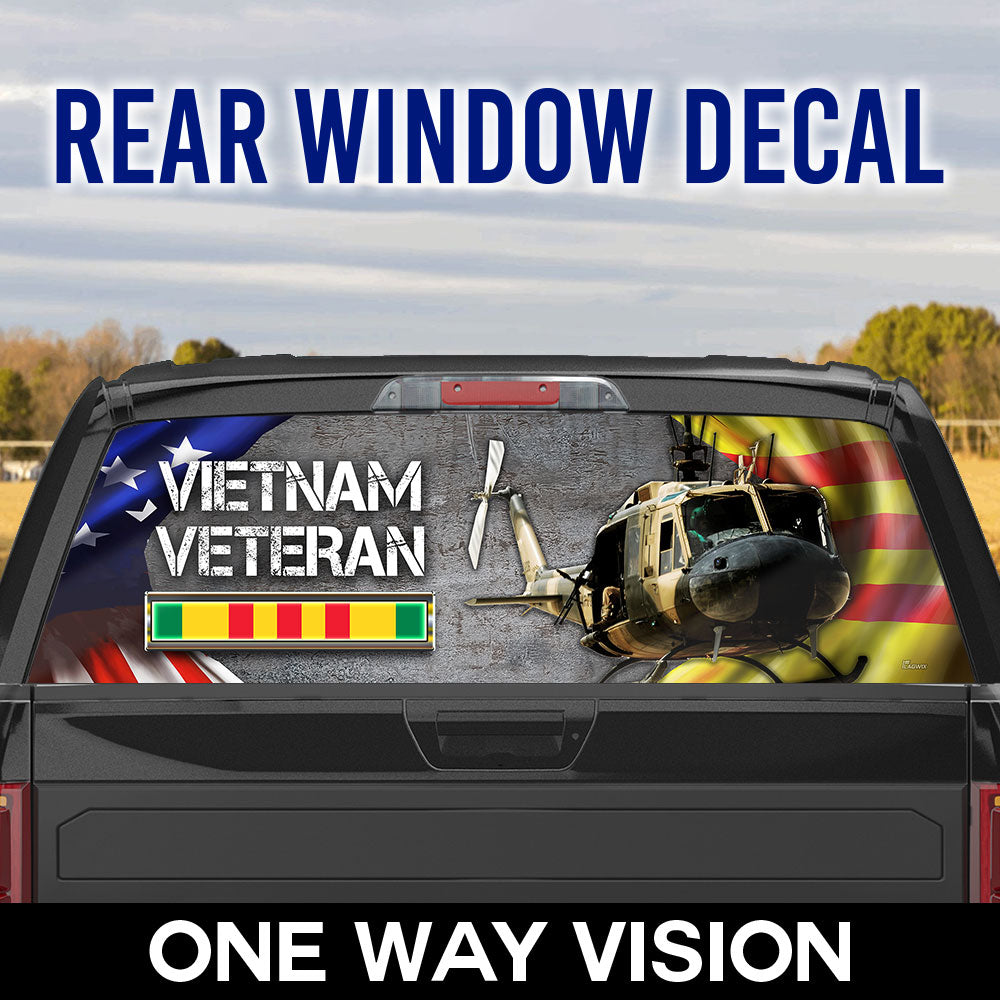 Huey Helicopter Vietnam War Memorial Rear Window Decal DBD2687F