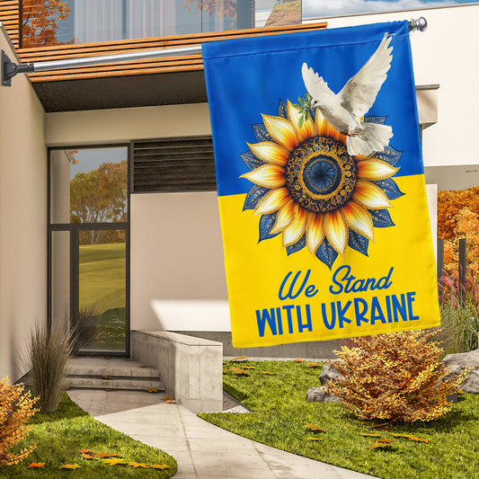 We Stand With Ukraine Flag Peace For Ukraine Flag VTM1126NGT