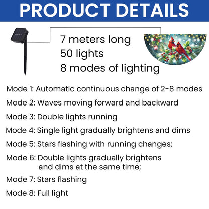 Cardinal Christmas Winter Red Bird Xmas Solar LED Fan Flag TQN4244SL