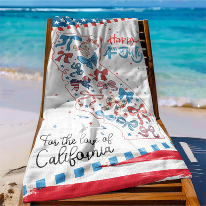 American States Califonia Happy 4th of july Beach Towel THR89DTD