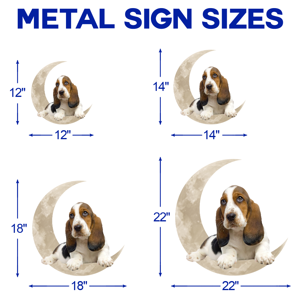 Basset Hound And Moon Hanging Metal sign QNK879MSv59