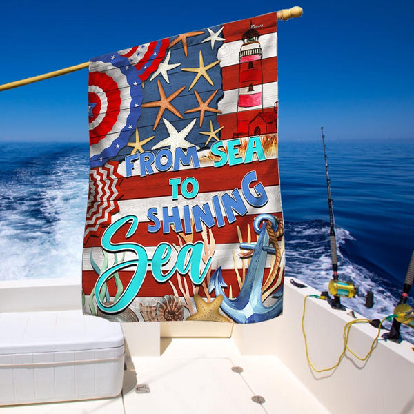 Coastal Beach From Sea To Shining Sea Flag MLN1591F