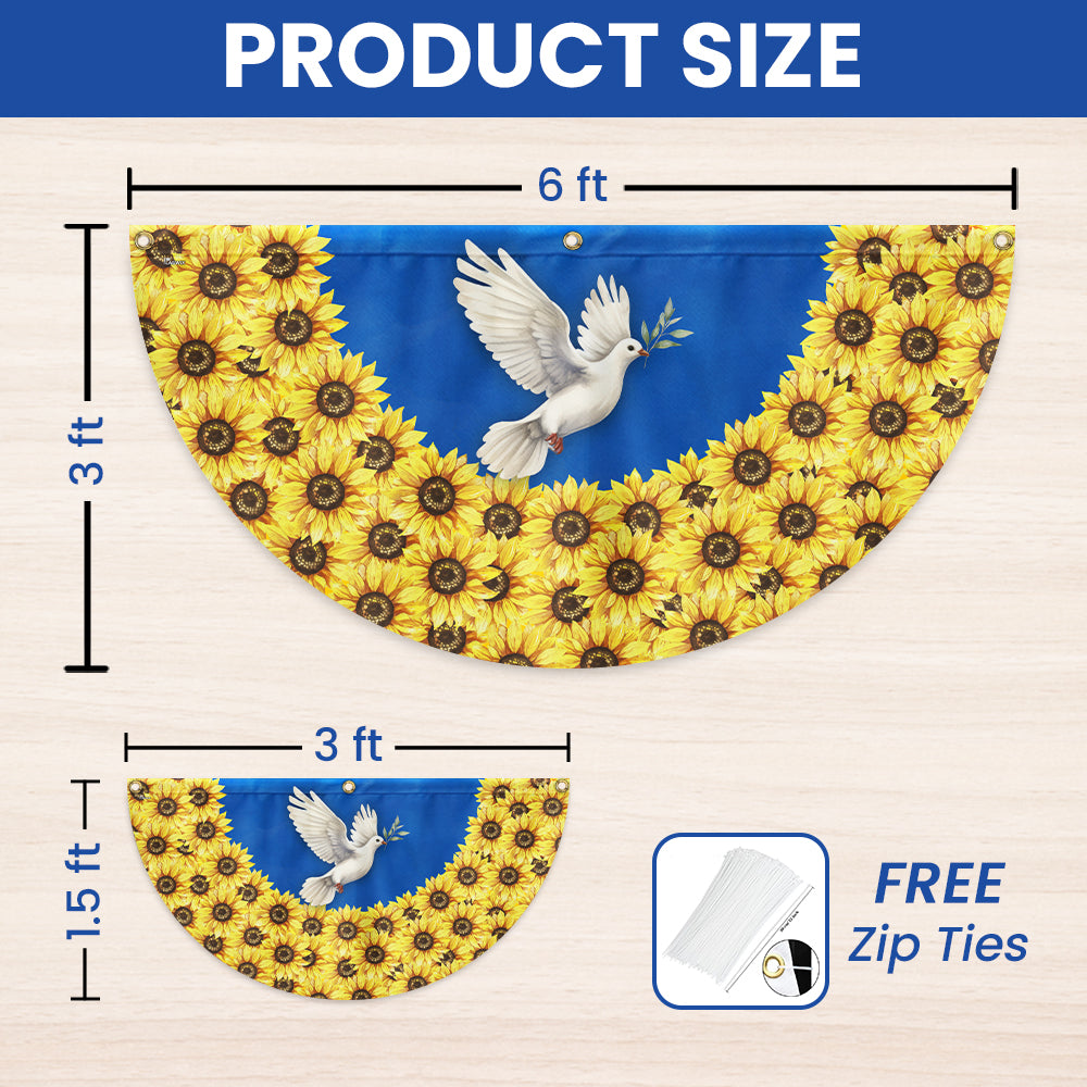 Peace For Ukraine Stand With Ukraine Non-Pleated Fan Flag TQN4937NTH