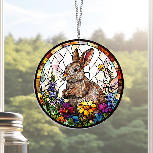 Easter Bunny Eggs Suncatcher  Acrylic Hanging Sign TQN4876NTH