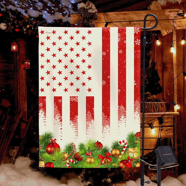 American Christmas Solar Led Garden Flag TPT2297SF
