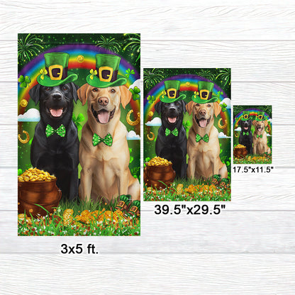 Labrador Retrieve Happy Saint Patrick's Day Irish Flag TPT2629NGT