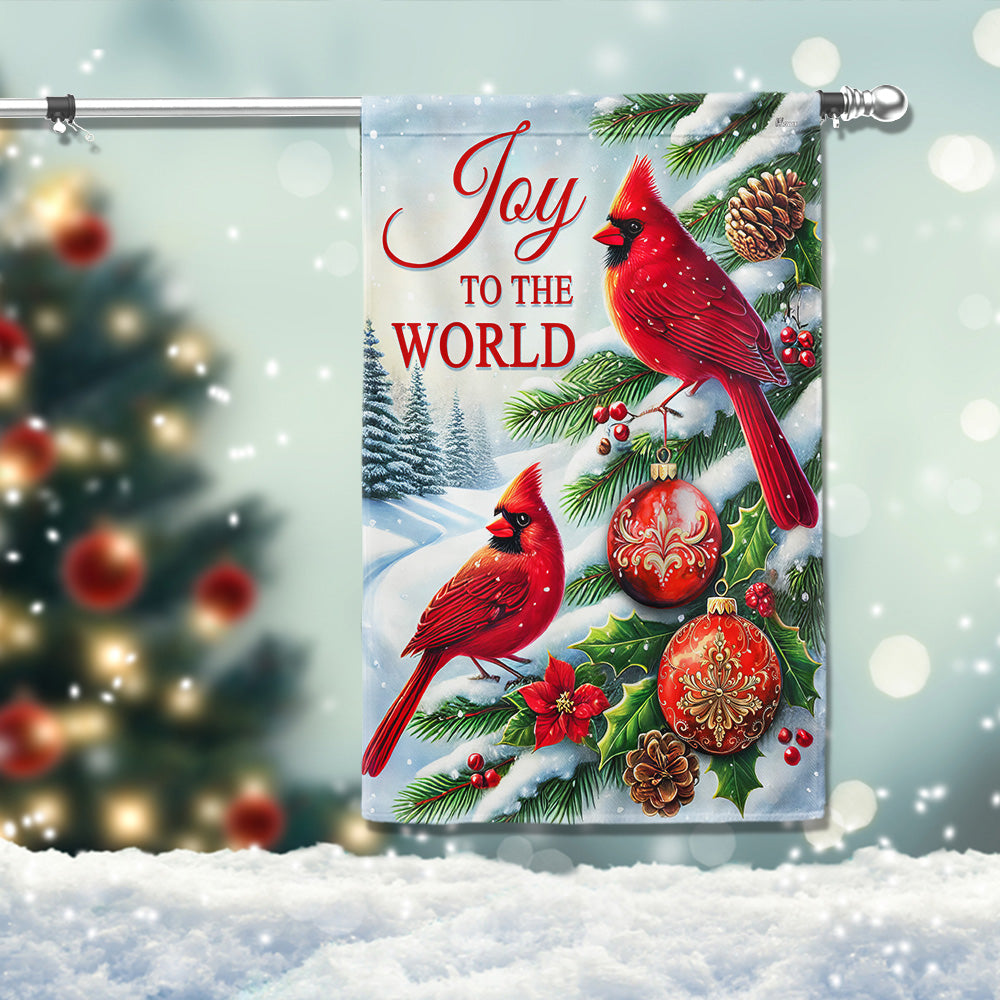 Cardinal Christmas Joy To The World Flag MLN4256F