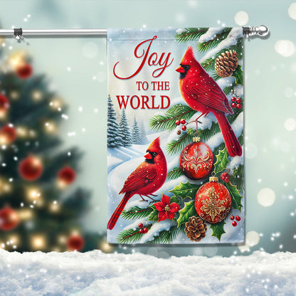 Cardinal Christmas Joy To The World Flag MLN4256F