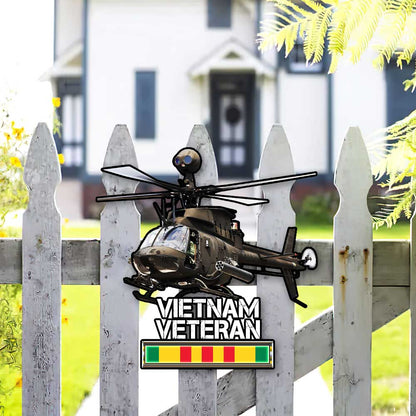 Huey Helicopter Vietnam War Memorial Hanging Metal Sign DBD2687F