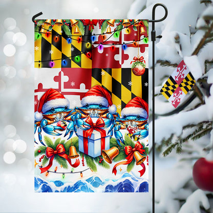 Blue Crabs Merry Christmas Maryland Flag TPT1309F