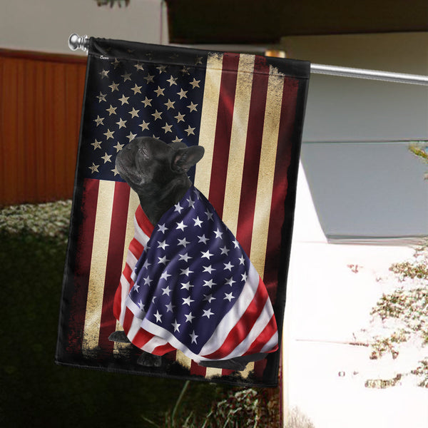 Flagwix American Flag - Patriotic Black French Bulldog American Flag TPT2720NTH