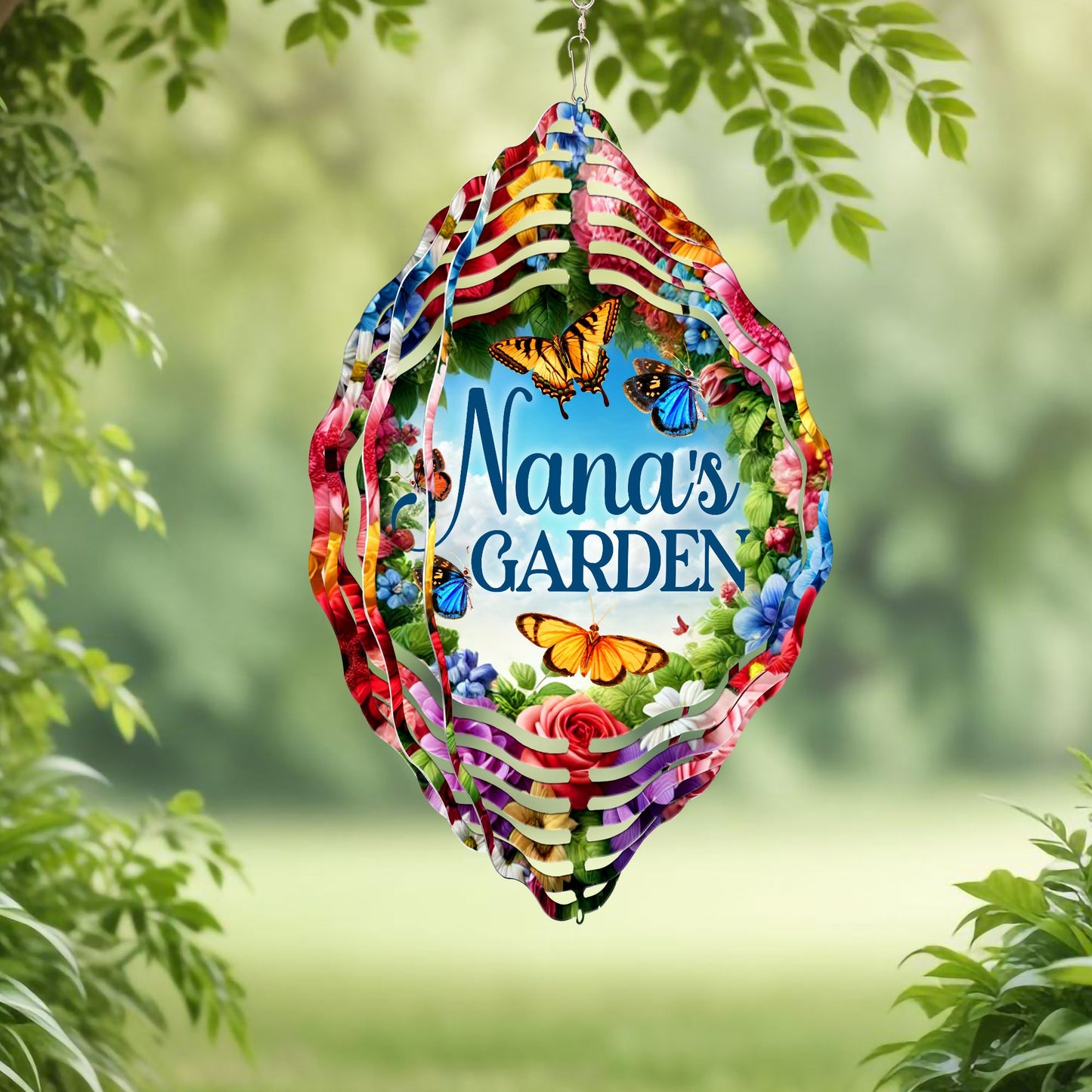 Nana's Garden Butterfly Flowers Wind Spinner MLN5034PMN