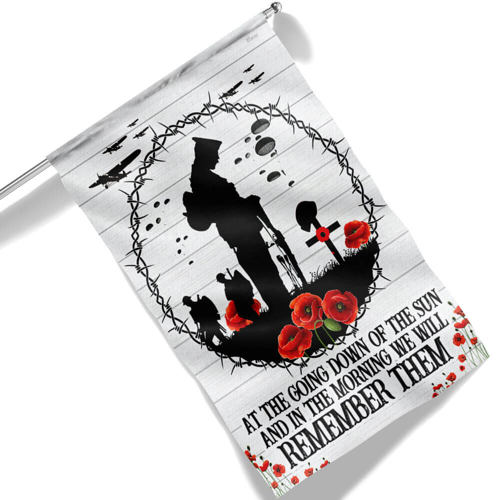 Anzac Day Lest We Forget, Poppy Flower Memorial Veteran Flag TPT1580F