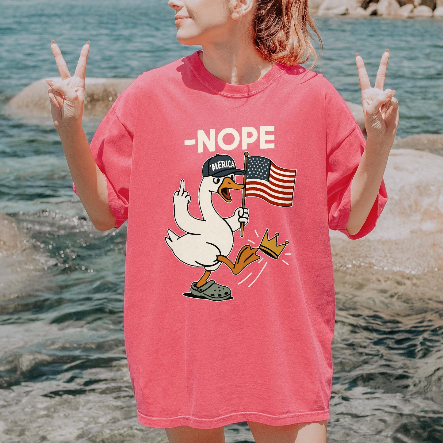 No Kings In America Funny Goose Comfort Colors T-Shirt