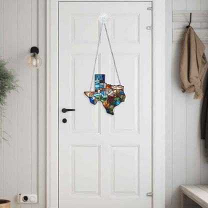 Texas Map Suncatcher Acrylic Hanging Sign TQN4564AS