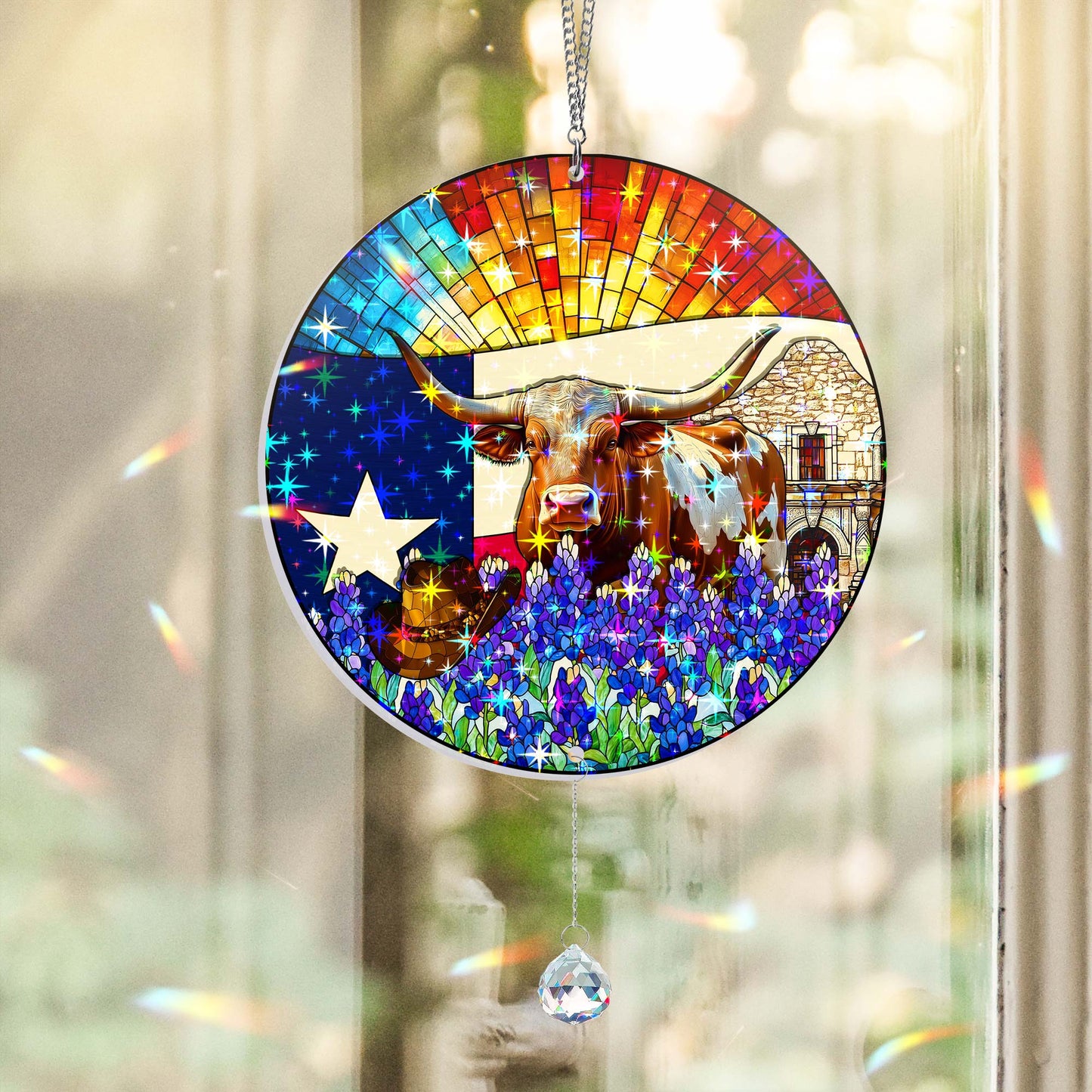 Texas Lone Star Hologram Window Hanging VTM1523NGT