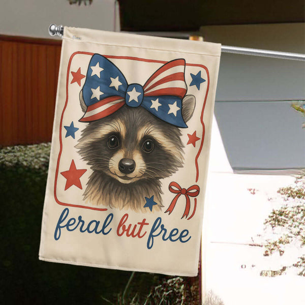 Flagwix American Flag - Patriotic Raccoon Feral But Free Funny 4th Of july Flag TQN5278TDH