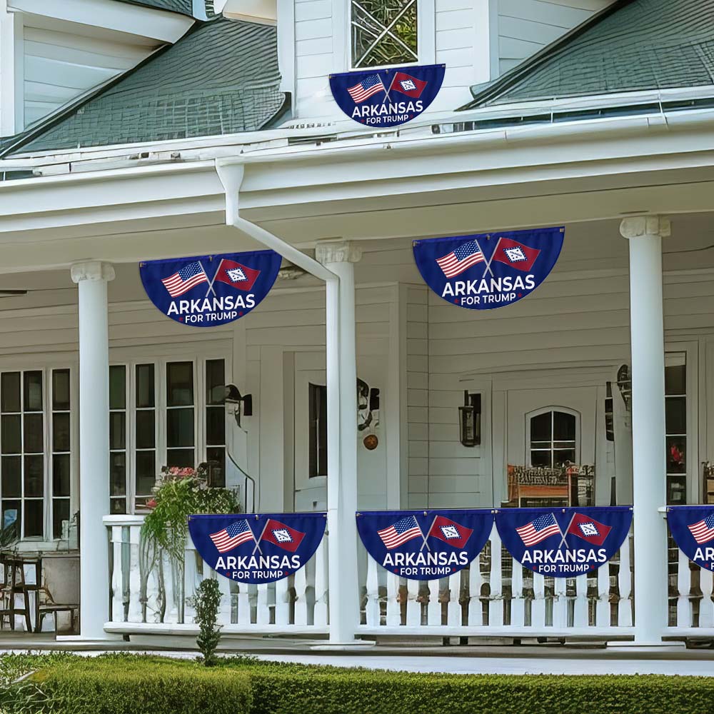 Arkansas For Trump 2024 Non-Pleated Fan Flag MLN3405FLv2