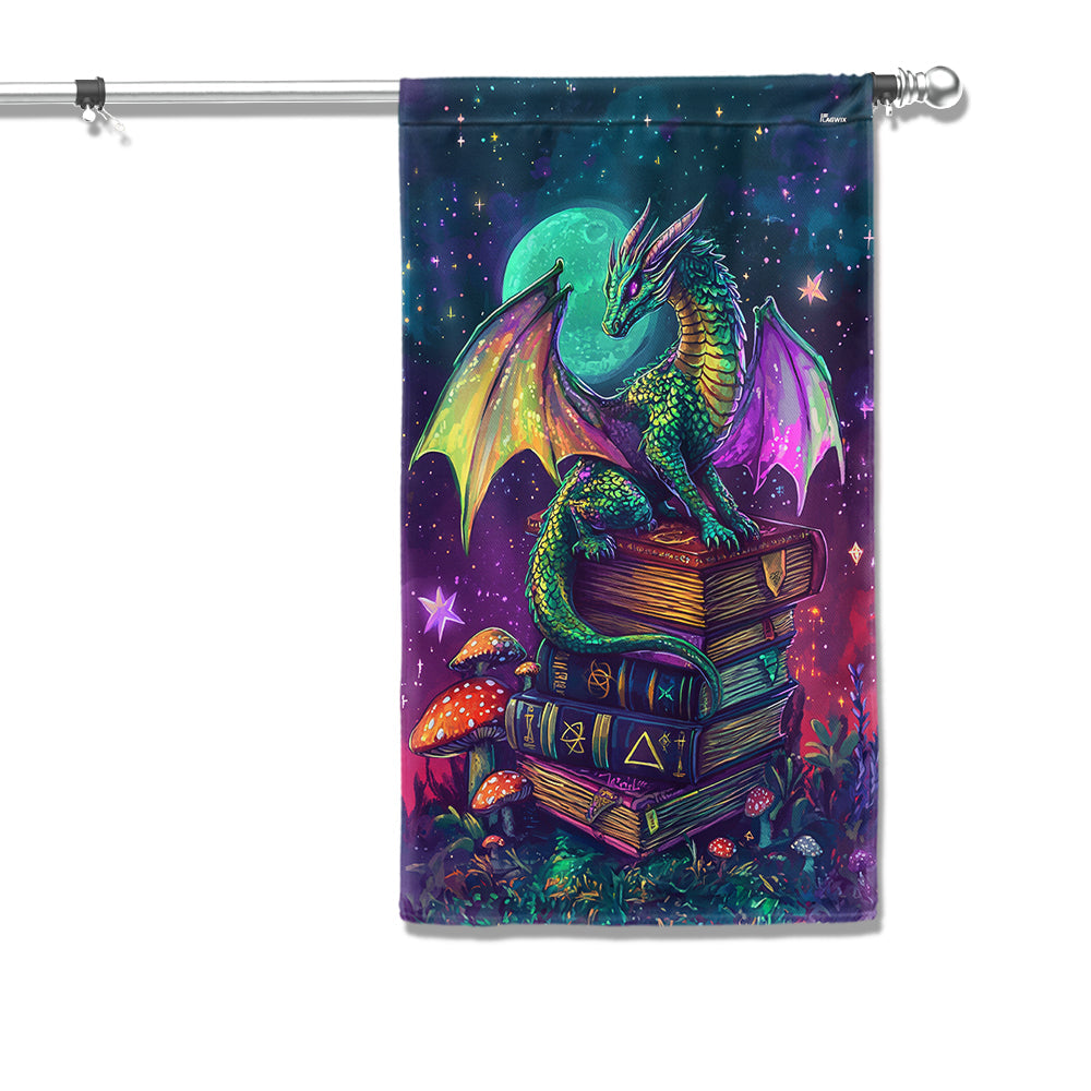 Book Dragon Fantasy Reader Flag TQN3680F