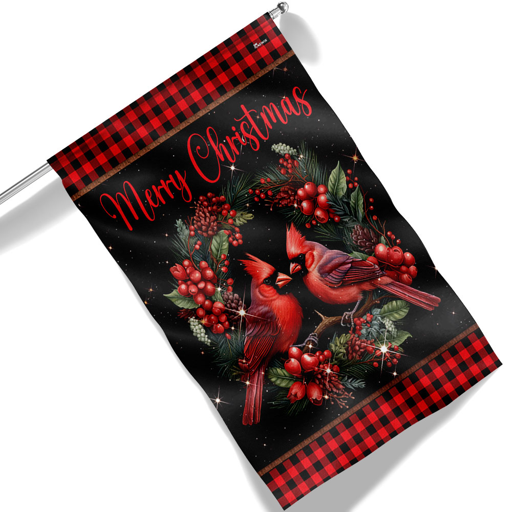 Cardinal Merry Christmas Flag TQN1811F
