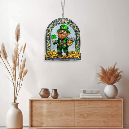 Leprechaun Irish Happy St. Patrick's Day Acrylic Suncatcher Hanging TPT2605TNB
