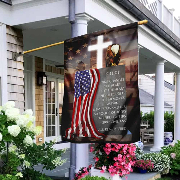 9 11 Memorial Flag FLAGWIX  ™ The Heart Never Forgets The Memories Within Patriot Day Flag MBH65F