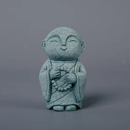 Handcrafted Stone Zen Jizo Statue Full Set