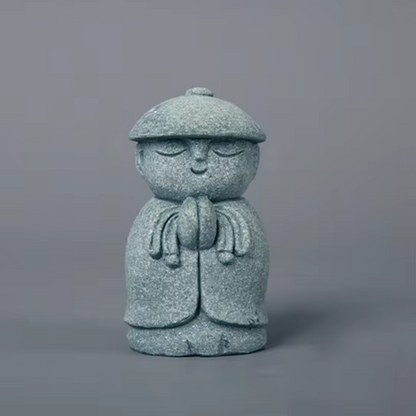 Handcrafted Stone Zen Jizo Statue Full Set