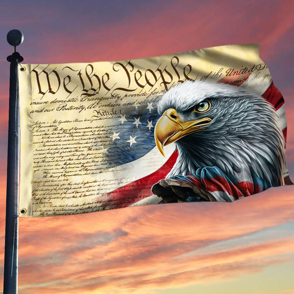 Flagwix American Flag - We The People Patriotic Eagle Grommet Flag – Independence Day Decor