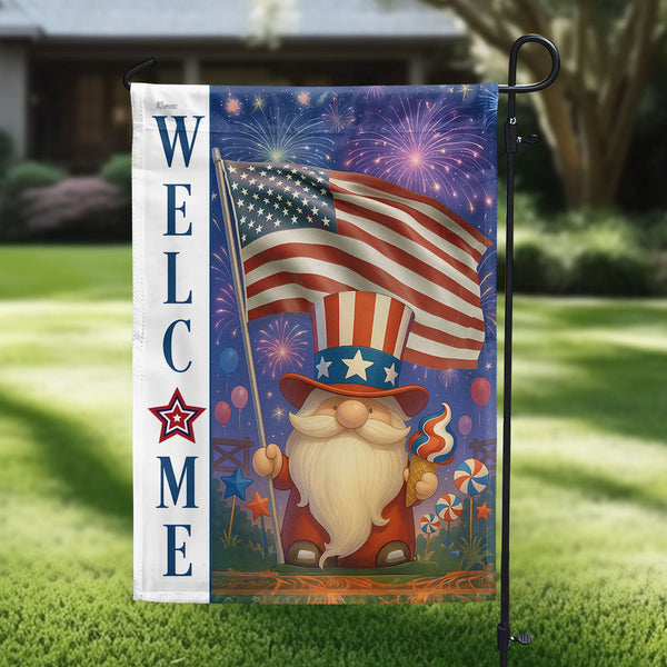 Flagwix American Flag - Welcome 4th of july Gnome Patriotic American Flag VTM1331HVN