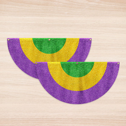 Mardi Gras Carnival Fat Tuesday Non-Pleated Fan Flag TQN4738FL