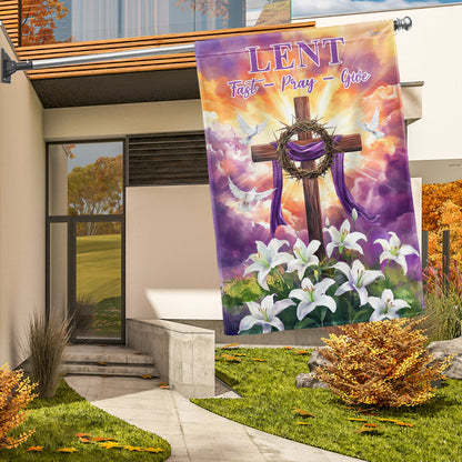 The Season Of Lent Easter Flag Christian Cross Purple Lent Flag VTM1186NGT
