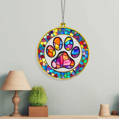 Pet Paw Dog Lover Memorial Dog Acrylic Suncatcher Window Hanging TQN5047TNB