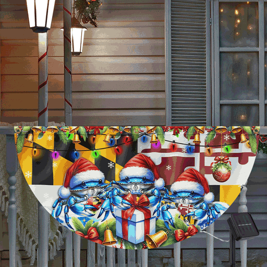 Maryland Blue Crabs Merry Christmas Solar Led Fan Flag TPT2395SL