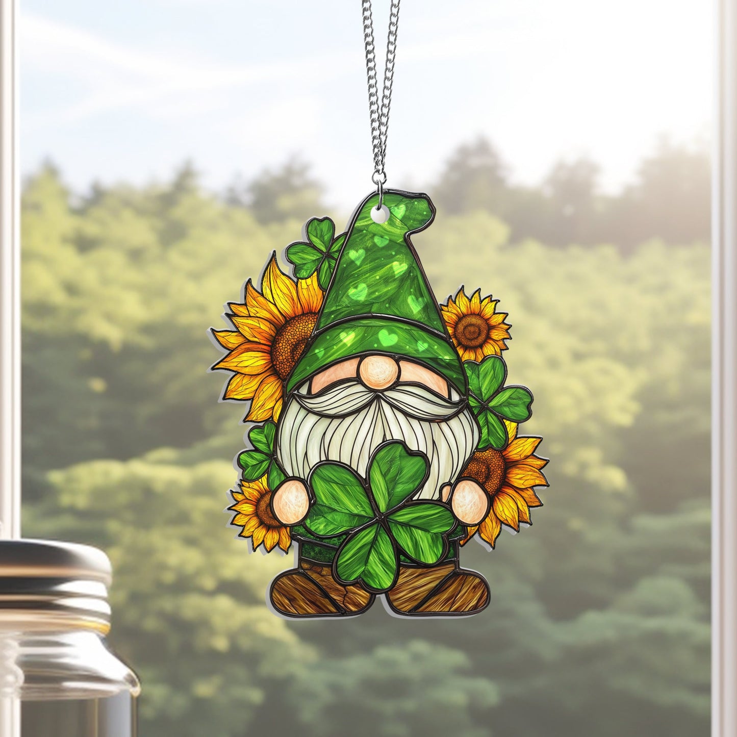 Sunflower Gnome Shamrock St Patrick's Day VTM960AS