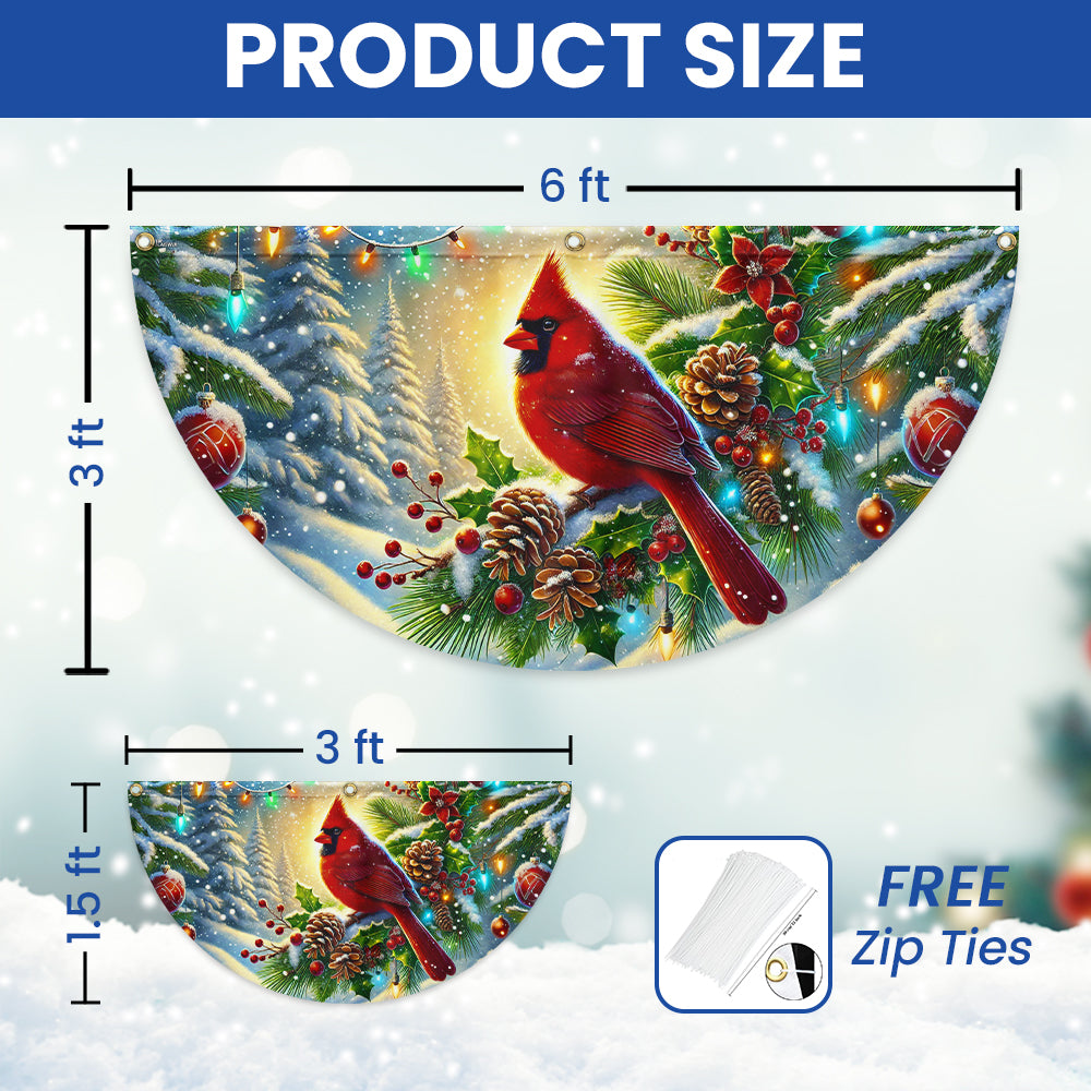 Cardinal Winter Christmas Non-Pleated Fan Flag TQN4068FL